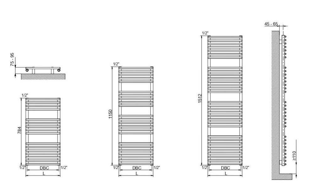 Cordivari Leila, полотенцесушитель водяной 1512/600, цвет хром, артикул 3551560400015