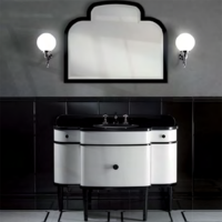 Devon Music База с гранитом NERO ASSOLUTO c 3отв.(120,5х42/56хh88,5/96см); корпус цвет:белый с кантом черным; ножки цвет: черный (без раков. WHITE56)