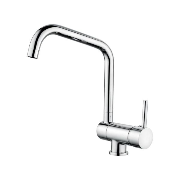 AQG TILE, смеситель для кухни с закругленным поворотным опускающимся  изливом, цвет хром