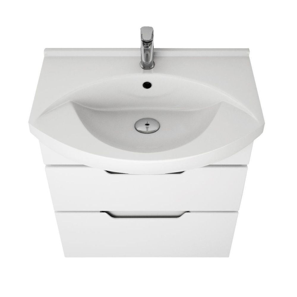 Тумба с раковиной подвесная/напольная Dreja Laguna Plus 75 см, белый, артикул 99-0106-com