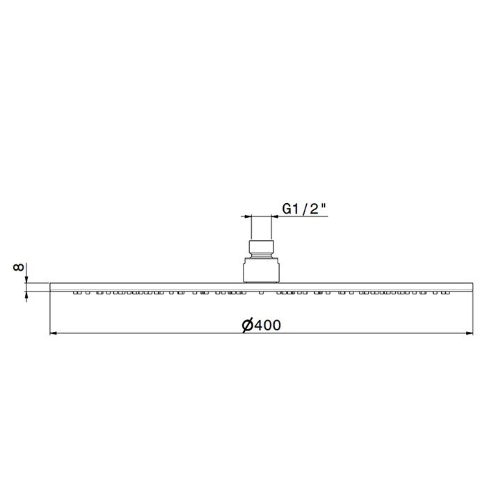 Newform XT Верхний душ, d400 мм, без кронштейна, G1/2" , цвет: хром Newform XT Верхний душ, d400 мм, без кронштейна, G1/2" , цвет: хром