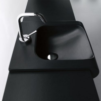 KERASAN Inka Project Раковина INKA 60x40x35,5 с 1 отверстием под смеситель,цвет nero lucido