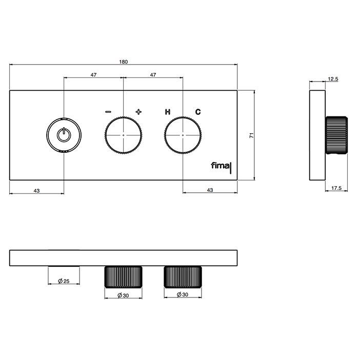 Fima Carlo Frattini Switch ON Смеситель для раковины, встраиваемый, без излива, c кнопкой on/off, цвет: золото, артикул F5951/1OR