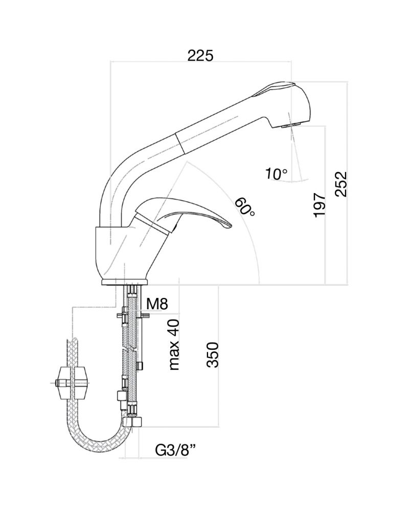Смеситель для кухни Fiore NEXUS 43CR4395, хром, артикул 43CR4395