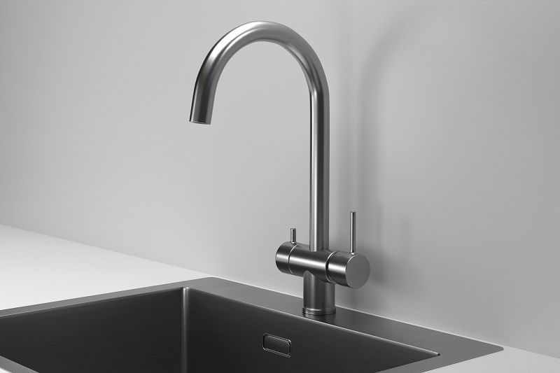 Смеситель для кухни GRANULA (7104, СТАЛЬ САТИН), артикул 7104, СТАЛЬ САТИН