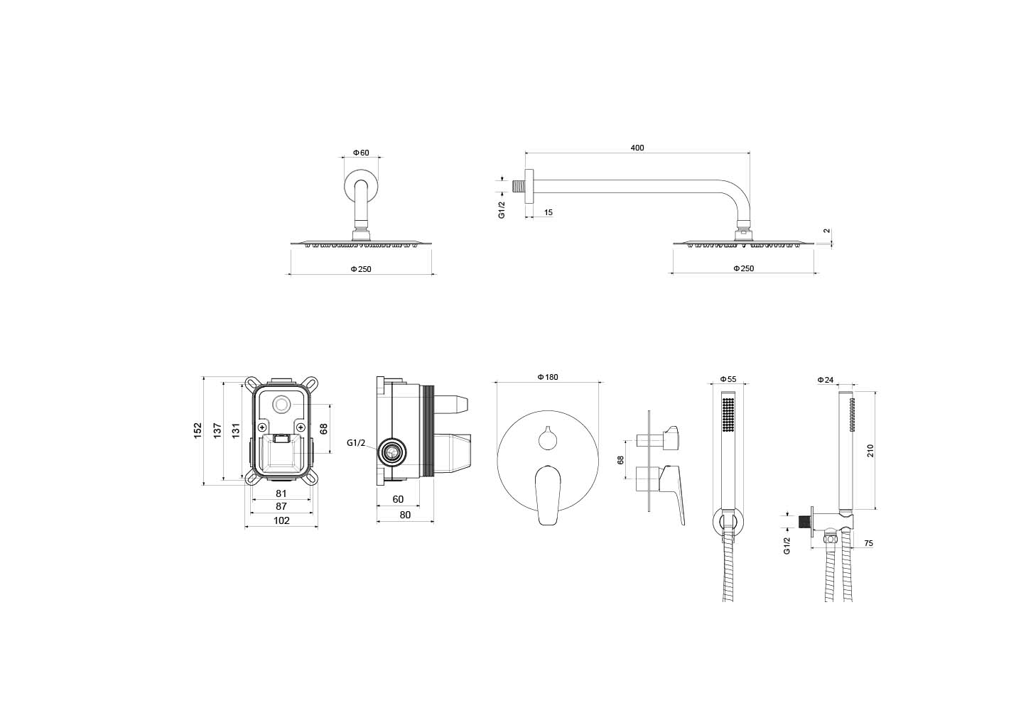Set 3 в 1 душевой комплект AQUATEK AQ1172CR БЕТТА Set 3 в 1 душевой комплект AQUATEK AQ1172CR БЕТТА