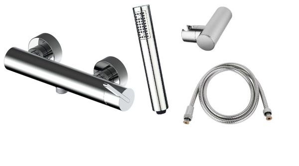 AQG Urban, однорычажный смеситель для душа c набором для душа, цвет хром