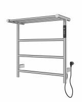 Полотенцесушитель электрический с полкой WONZON & WOGHAND, Брашированный никель (WW-AL402-BR) Полотенцесушитель электрический с полкой WONZON & WOGHAND, Брашированный никель (WW-AL402-BR)