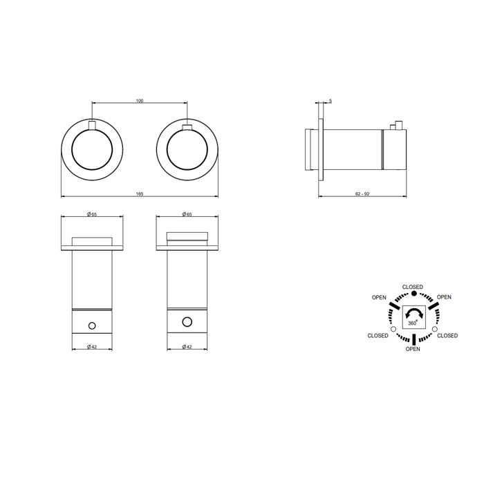 GESSI ANELLO Внешние части для термостатического смесителя на 3 позиции, цвет Finox Brushed Nickel