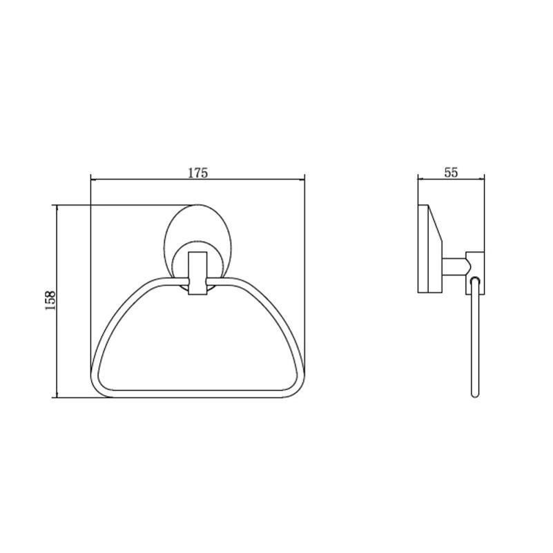 Кольцо для полотенец FASHUN A1604-2, хром