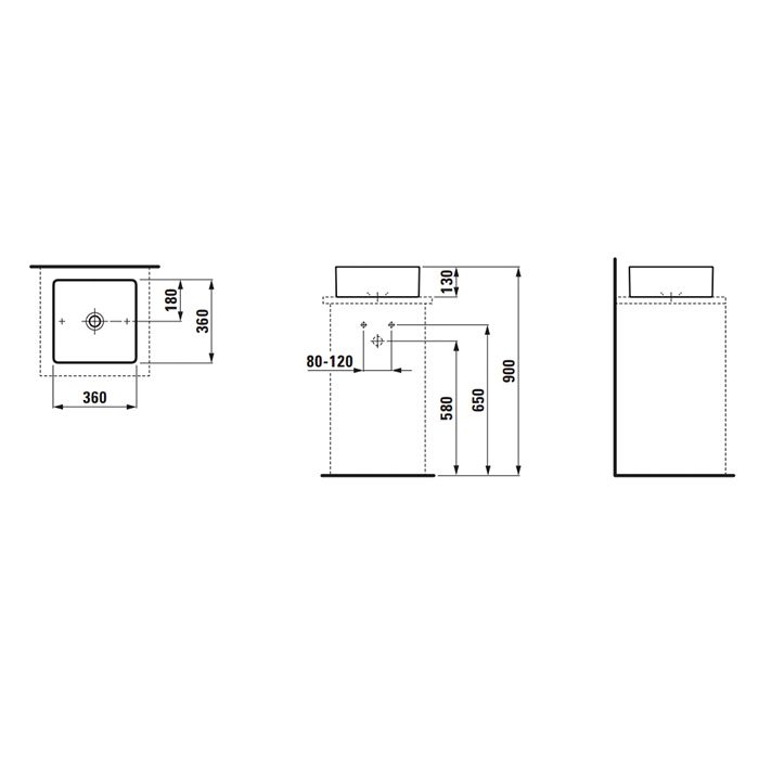 Раковина, Laufen, Living Square, ширина, мм-360, глубина, мм-360, высота, мм-130, тип установки-накладной, отверстия для смесителя-отсутствуют, материал-керамика, цвет-белый Раковина, Laufen, Living Square, ширина, мм-360, глубина, мм-360, высота, мм-130, тип установки-накладной, отверстия для смесителя-отсутствуют, материал-керамика, цвет-белый