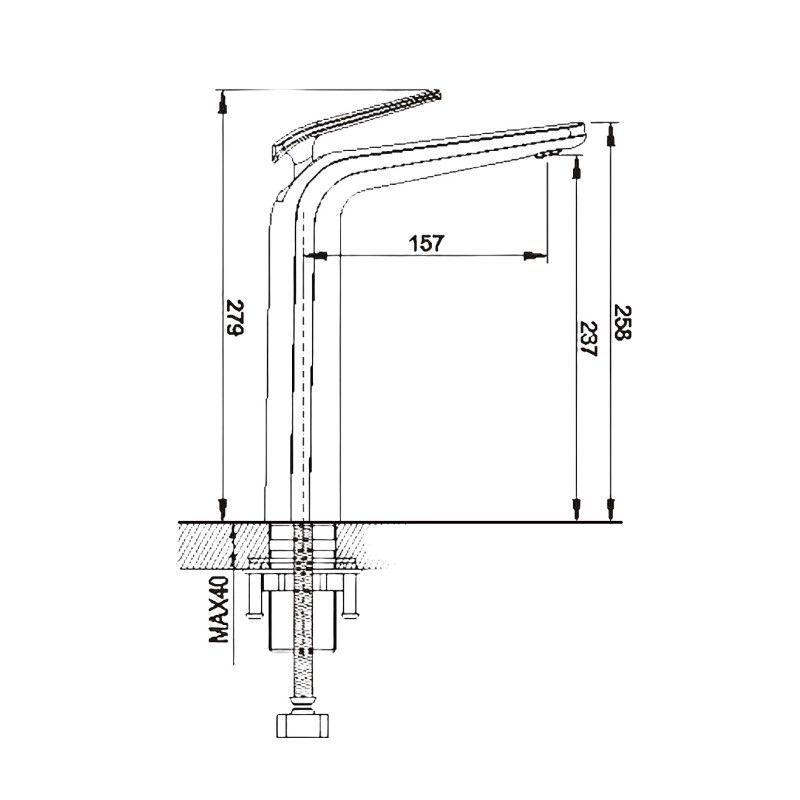 Смеситель для раковины высокий Rose R39 R3911, хром