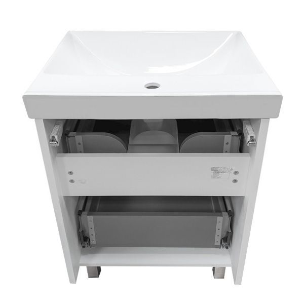 Тумба с раковиной Comforty Дублин 60 4137134 Белый глянец