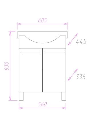 Тумба Onika Селигер 60 напольная, белая (ум. Селигер 60), артикул 106006