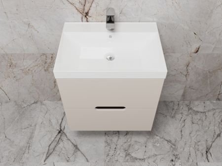 Тумба подвесная "Матис 60", Classic 60, (2 ящика), КРЕМ, ЭМАЛЬ, артикул ЛС-00002310