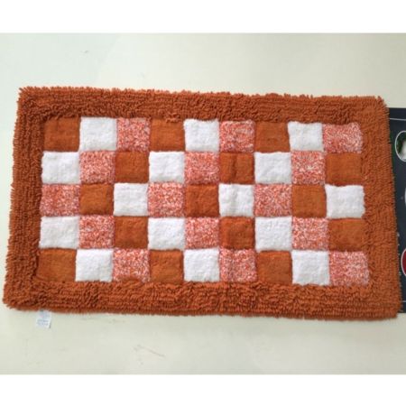 Коврик для ванной комнаты Fora 100х60 1845-1 100R Шахматы Оранжевый, артикул 1845-1 100R