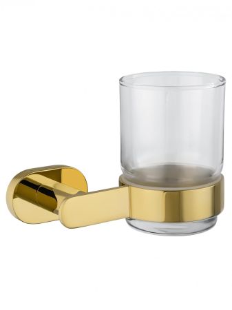 Стакан для зубных щеток с держателем WONZON & WOGHAND FIRST, Глянцевое золото (WW-8421-LG), артикул WW-8421-LG
