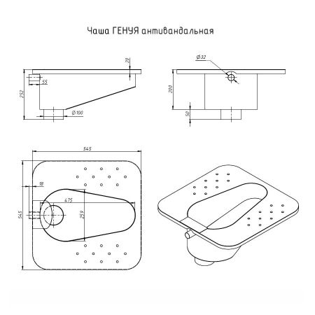 Чаша ГЕНУЯ антивандальная Тругор ЧГА, сатин, артикул ЧГА