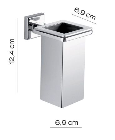 Gedy Colorado, настольный/настенный металлический стакан, цвет хром, артикул 38101310(13)