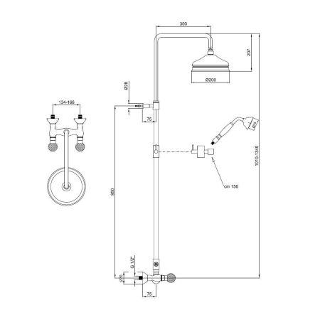 Душевая система Webert Karenina KA760405017, хром/золото, артикул KA760405017