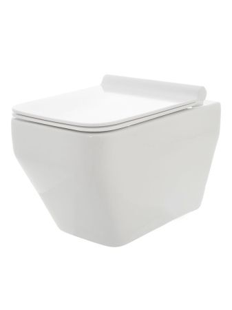 AQM2009 Унитаз подвесной с сиденьем SoftClose, технология смыва Rimless, скрытый крепеж. 525х360х370, артикул AQM2009