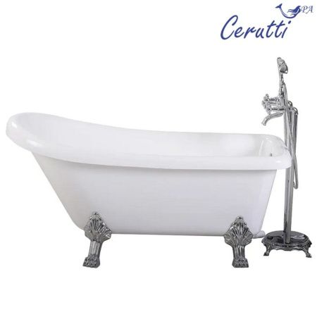 Ванна VITO 170 акриловая отдельностоящая Cerutti SPA (1700x740x750) на львиных алюминиевых хромированных лапах Ванна VITO 170 акриловая отдельностоящая Cerutti SPA (1700x740x750) на львиных алюминиевых хромированных лапах