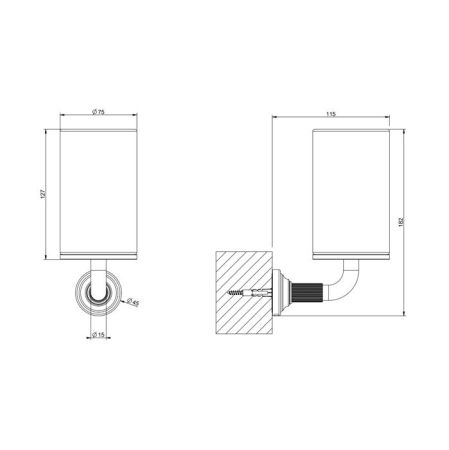 GESSI VENTI20 Стакан подвесной, цвет белый, фурнитура Warm Bronze Br. PVD, артикул 65407#726