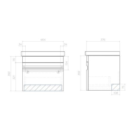 Тумба под раковину подвесная VIGO Holly tp.HOL.FOS.50.1Y, 50 см, артикул tp.HOL.FOS.50.1Y