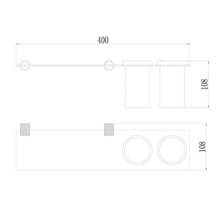 Стакан для ванной комнаты двойной Savol S-002168HD, черный/бронза, артикул S-002168HD