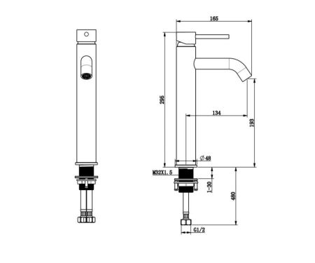 Смеситель для раковины Bronze de Luxe SCANDI 1452BR, бронза, артикул 1452BR