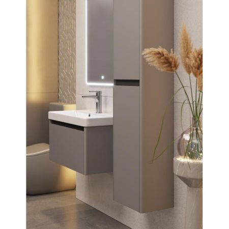 Тумба с раковиной подвесная Dreja Luxury 70 см, серый базальт, артикул 99-2012-com