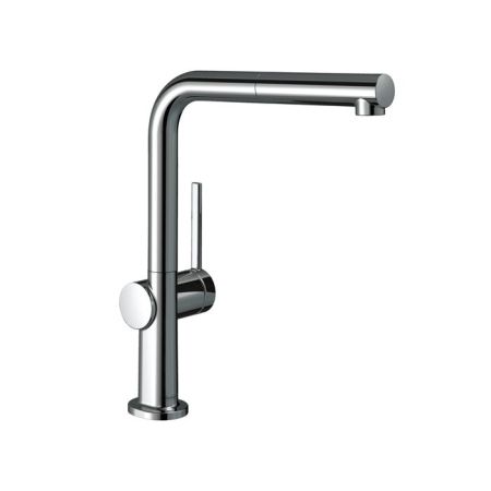 Смеситель для кухни, Hansgrohe, Talis M54, тип открывания воды-однорычажный, тип регулирования воды-керамический картридж, монтаж-на раковину/столешницу, отверстия для монтажа-1, высота, мм-296, вынос излива, мм-215, тип излива-выдвижной с вытяжным изливо, артикул 72808000