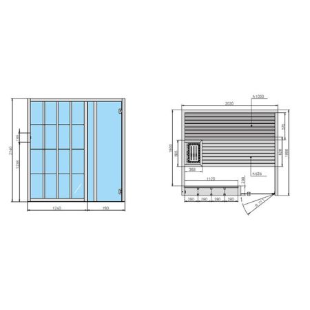 Effegibi Yoku S Shelf Сауна 202x180h214см, SX, цвет: термообработанная древесина, артикул SA 70 10 0012