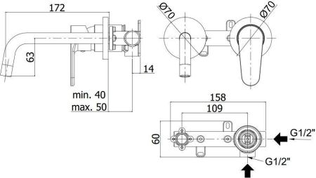 Смеситель для раковины Paffoni Green GR101CR70 (с внутренней частью), артикул GR101CR70