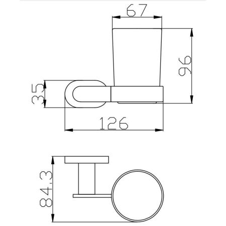 Стакан для ванной комнаты Rav Slezak YUKON YUA0201CMATZ, черный/золото, артикул YUA0201CMATZ