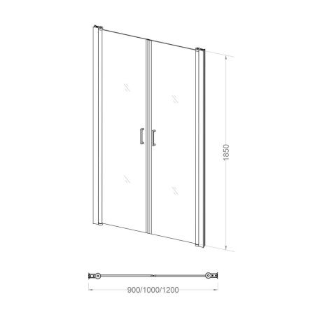 Душевая дверь Vianno 110x185 стекло матовое профиль хромVN44-110-04-19C1 Душевая дверь Vianno 110x185 стекло матовое профиль хромVN44-110-04-19C1