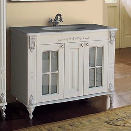 Тумба с раковиной Атолл Александрия 100K black (чёрный патина серебро)