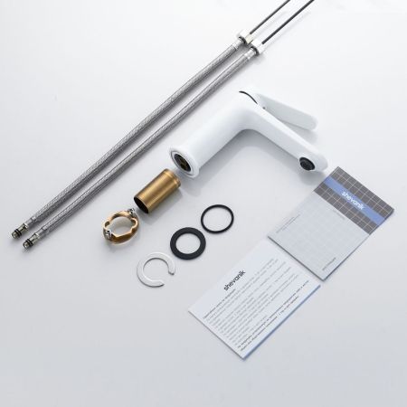 Смеситель для раковины Shevanik S4301C, белый, артикул S4301C