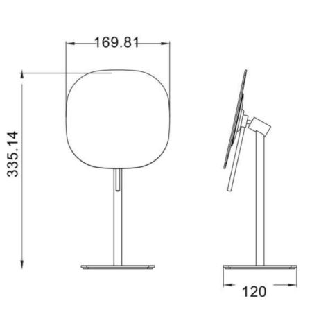 Зеркало косметическое JAVA S-M113H, черный, артикул S-M113H