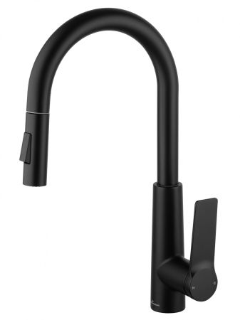 Смеситель для кухни с выдвижным изливом WONZON & WOGHAND, Черный матовый (WW-A20782-MB), артикул WW-A20782-MB