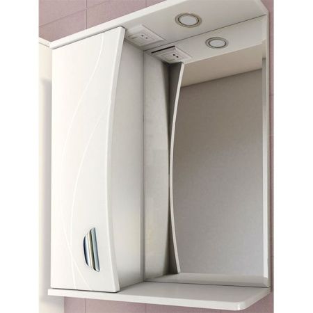 Зеркало со шкафом Vigo Faina 2-60 L с подсветкой Белое