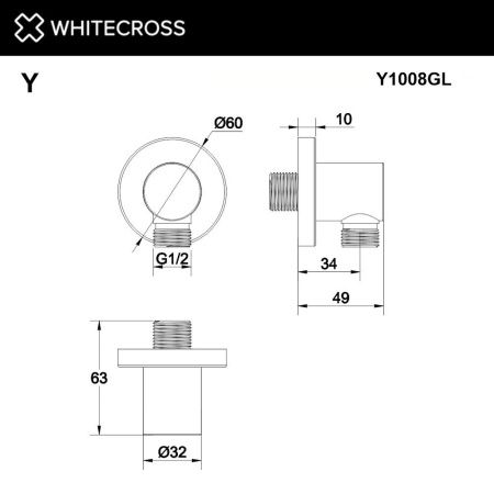 Угловой соединительный элемент WHITECROSS Y1008GL (золото) Угловой соединительный элемент WHITECROSS Y1008GL (золото)