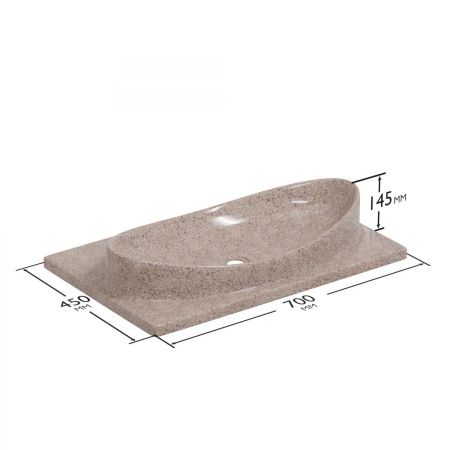 Умывальник "Вега 70" литой мрамор, речной песок, W