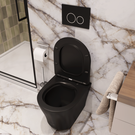 Унитаз ADIGE Aria MB подвесной, матовый черный Cerutti SPA CT9246 Унитаз ADIGE Aria MB подвесной, матовый черный Cerutti SPA CT9246
