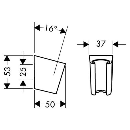 Держатель для ручного душа, Hansgrohe, Porter S, настенный, ширина, мм-37, глубина, мм-50, высота, мм-53, цвет-хром, артикул 28331000
