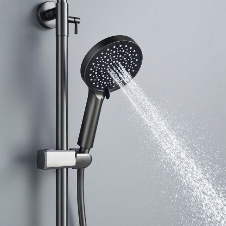 Душевая система Shevanik S4336T, оружейная сталь