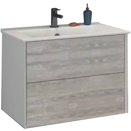 Тумба с раковиной Comforty Женева 90 4137133 подвесная Дуб белый