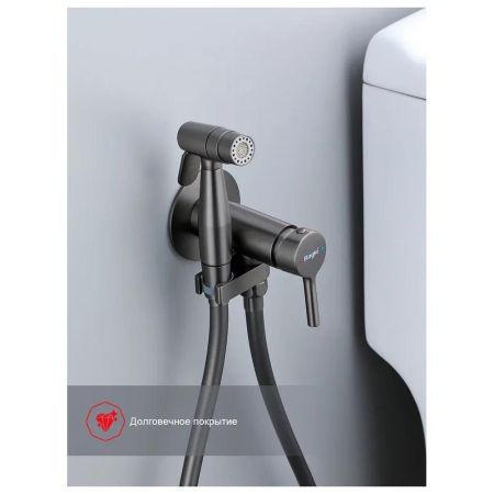 Гигиенический душ со смесителем встраиваемый Raglo R20.54.09, графит