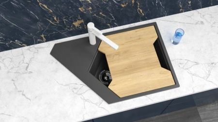 Кухонная мойка KitKraken River Graphite 77 Темно-серая, артикул K-775.7024