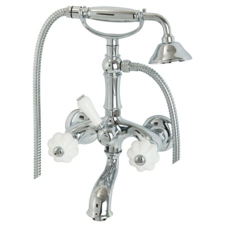OLIVIA Смеситель для ванны внешний, бел./хром, артикул 19004